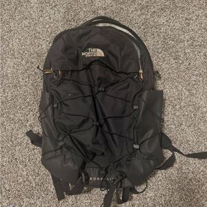 Black North Face Backpack Rose Gold Detailing
